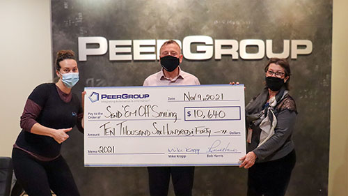 PEER Group's donation to Send'em off smiling for 2021