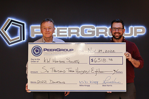PEER Group's 2022 donation to the KW Humane Society