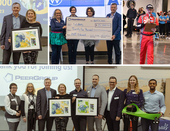Photo collage of PEER Group in Kidsability events in 2023