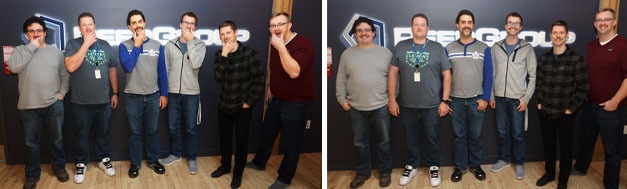Photo of PEER Group employees with mustaches