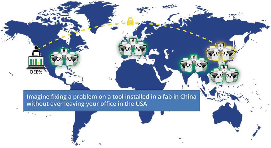 World map showing remote connectivity capabilities
